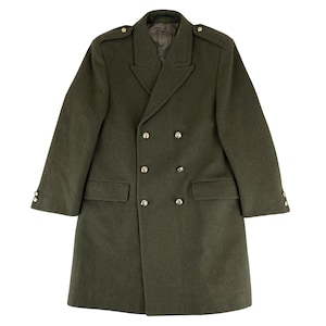 Belgian Army Greatcoat Wool Khaki Olive Greatcoat Vintage 1994 Medium