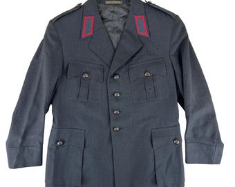 Finnish Army Jacket Officers Grey Service Dress M58 Vintage 60s Large