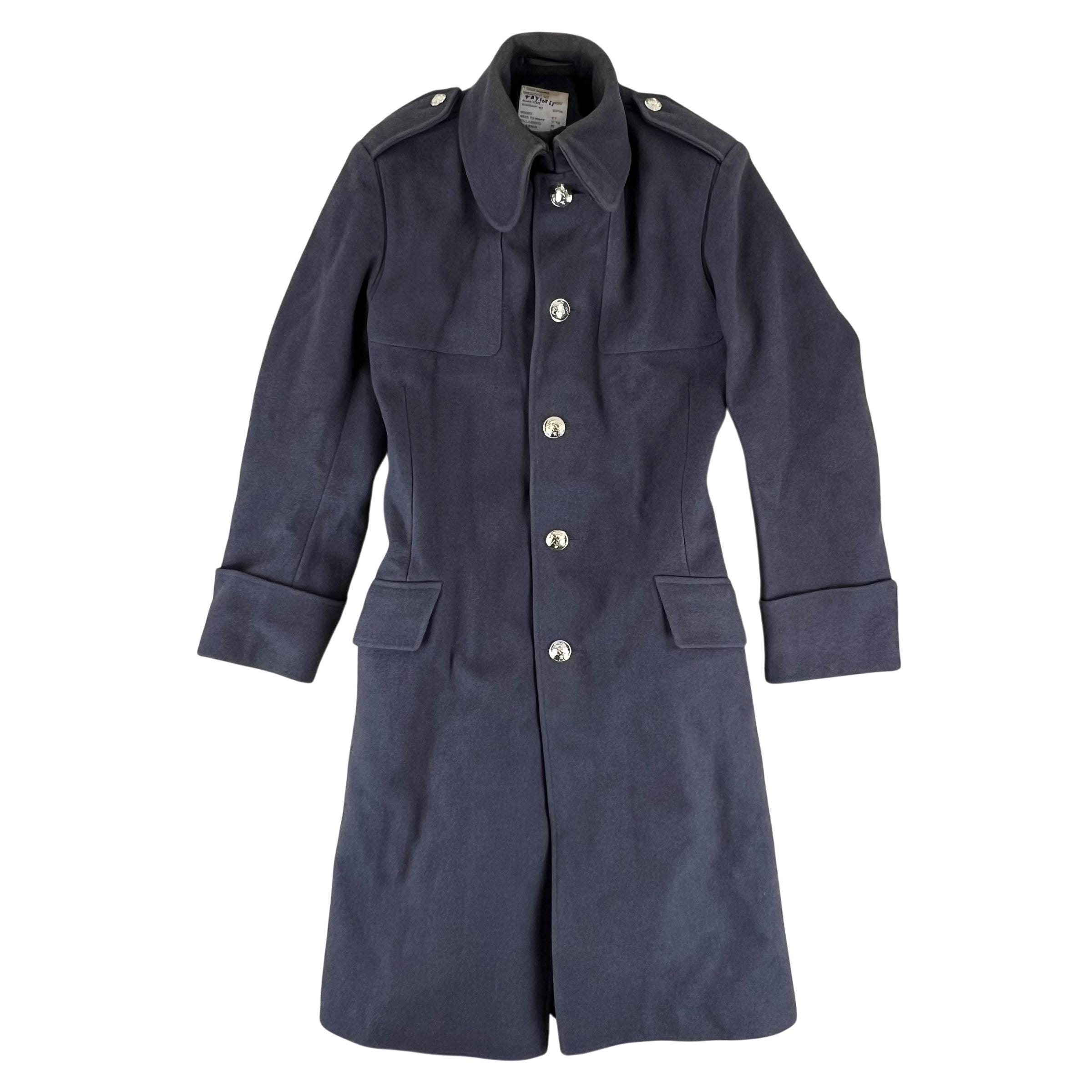 BRITISH MILITARY / コート/--/ウール/GRY/無地/イギリス軍/グレートコート/40S/クルミボタン/裏地破れ有 BRITISH MILITARY◇コート/--/ウール/GRY/無地/イギリス軍/グレート