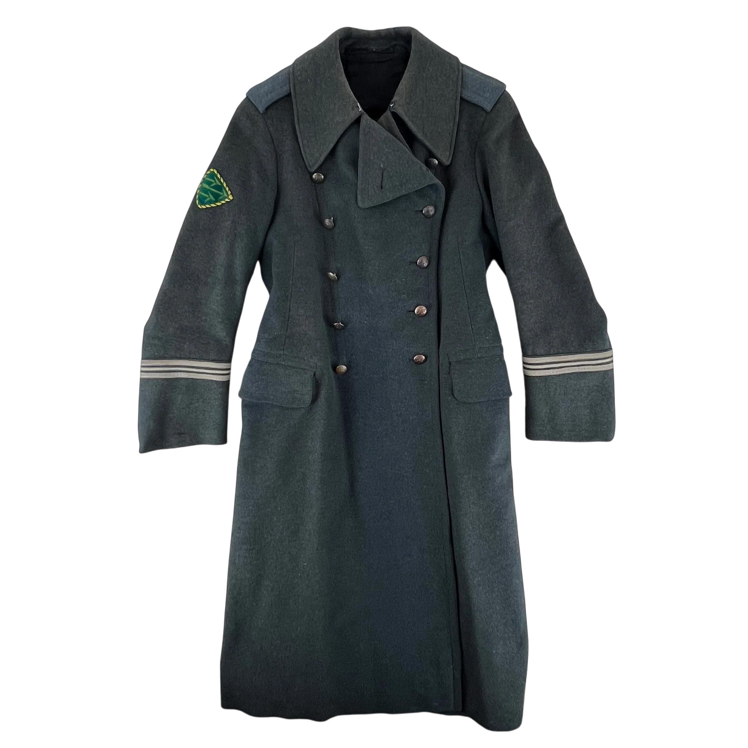 Finnish Army Greatcoat Grey Wool WW2 Vintage 40s M22 Double