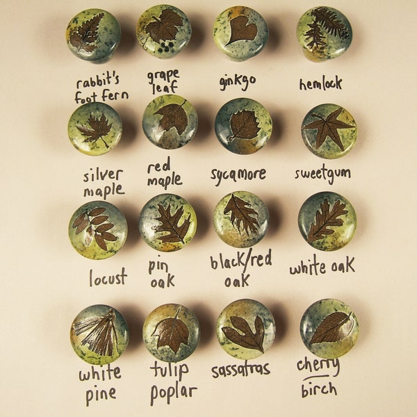 cabinet knob ceramic leaf handmade