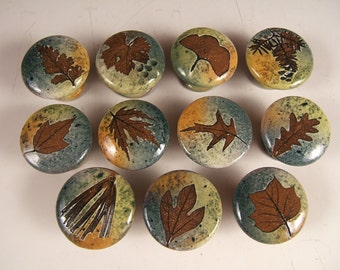 30 leaf cabinet knobs handmade ceramic