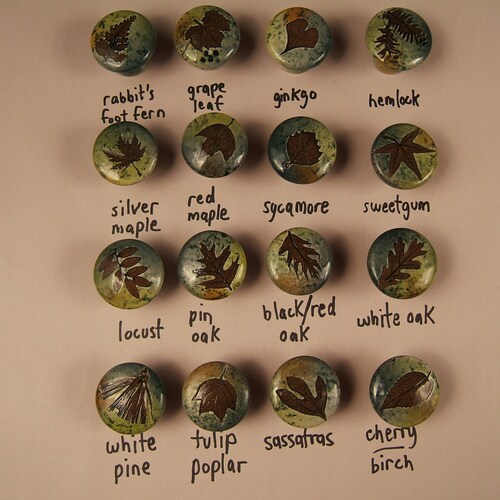 Knob Ceramic Leaf Handmade Etsy