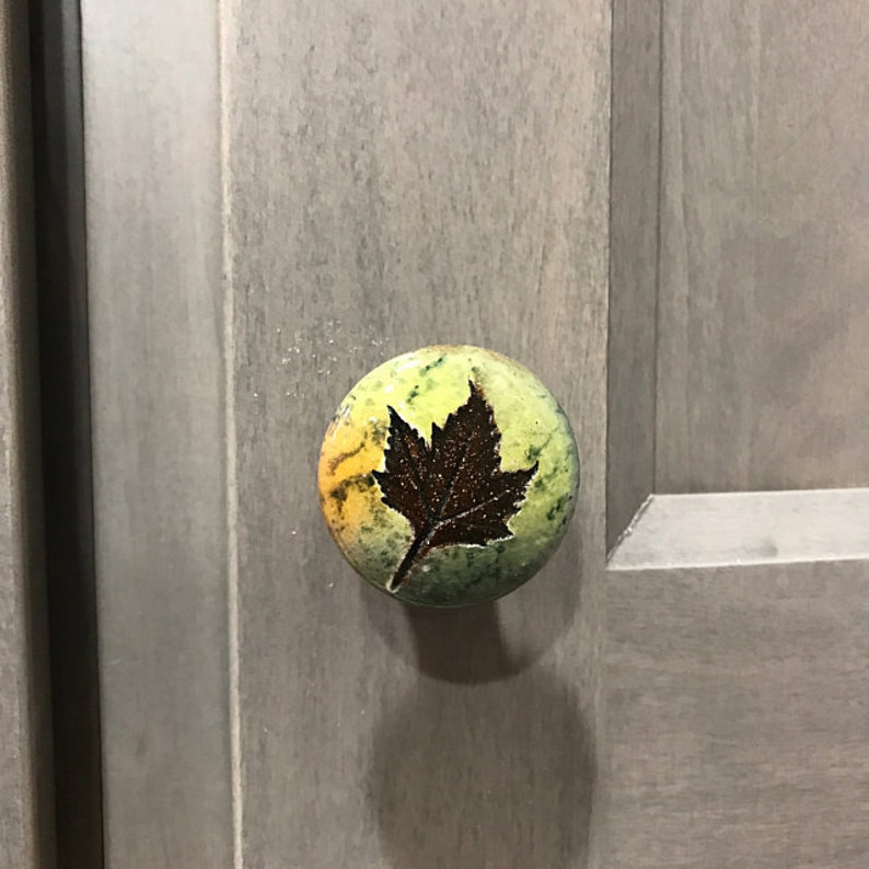 6 leaf ceramic knobs handmade Etsy