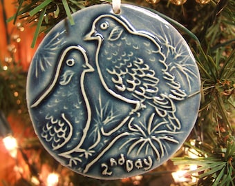 Two Turtle Doves- 2nd Day of Christmas Ornament Limited