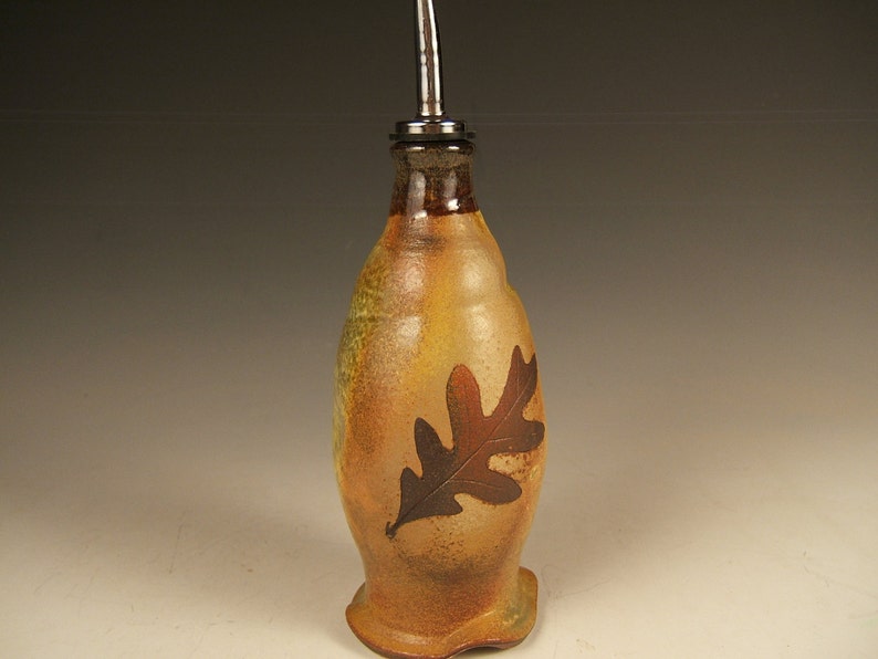 olive oil dispenser, earthtone glaze image 2