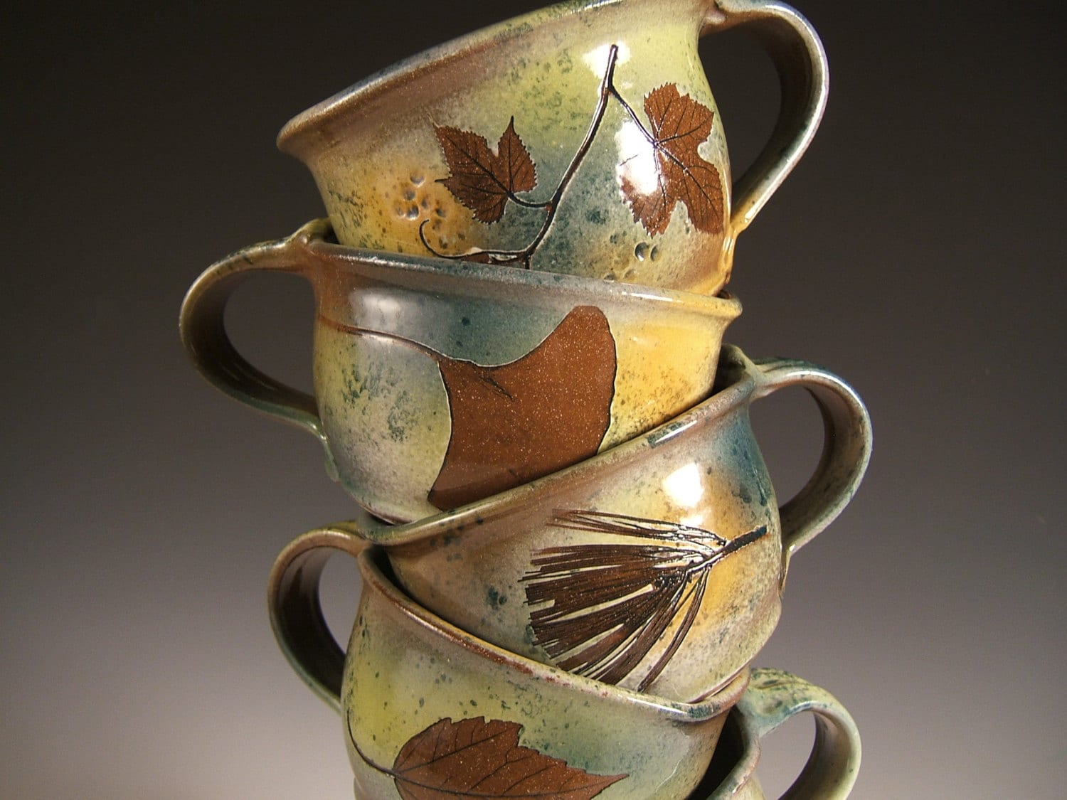 Soup Mug Soup Crock Latte Cup Leaf Etsy