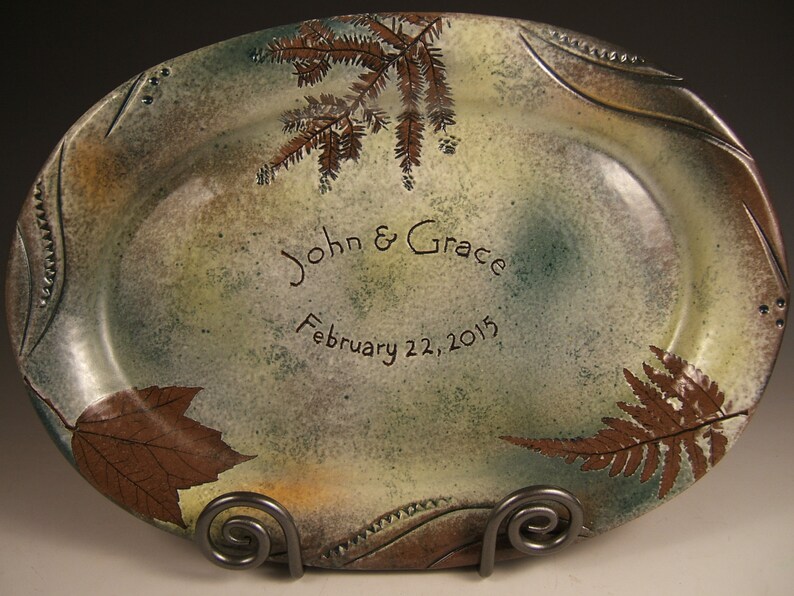 Personalized Anniversary Gift Wedding Gift Stoneware Platter Etsy