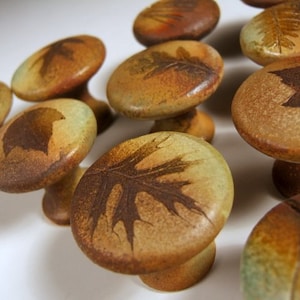 10 leaf cabinet knobs ceramic handmade