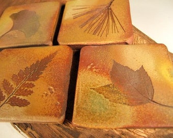 Kitchen Backsplash Tiles Accent Ceramic Leaf Tile, 3" square "Change of Seasons" glaze