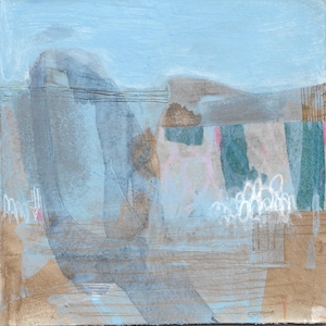 Sunny day - ist ein abstraktes Landschaftsgemälde in Misch- und Acryltechnik