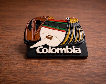 Imán de sombrero y bolso colombiano – Imán de nevera de MDF