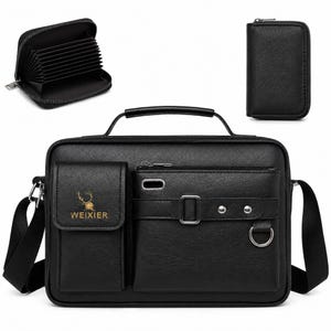 Vintage Messenger Bag aus PU-Leder | Wasserdichte Umhängetasche