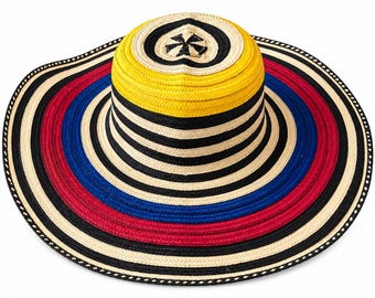 Colombiansk Vueltiao Hat Handgjord | Caña Flecha halmhatt | Traditionell sombrero