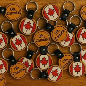 Handmade Leather "Oh Canada" Keychain – Proudly Canadian