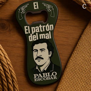Abridor magnético de botellas con diseño de Pablo Escobar: souvenir colombiano