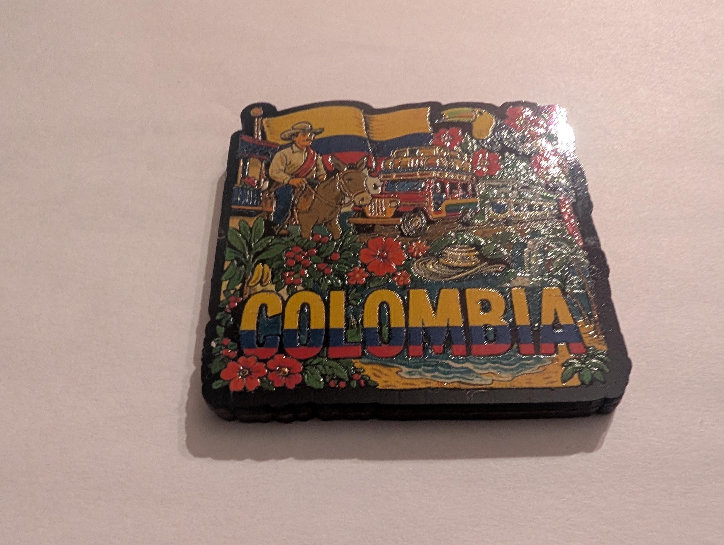 Colombia Souvenir Magnet – Colorful MDF Fridge Magnet With Chiva