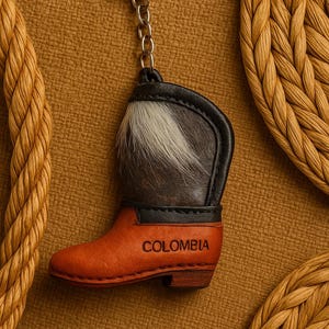 Handmade Leather Saddle Boot Keychain: Equestrian Rodeo Gift
