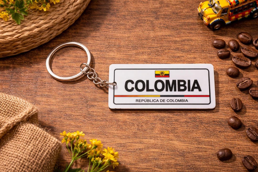 Colombian Rubber Plate Keychain – “COLOMBIA” License Plate Style ...