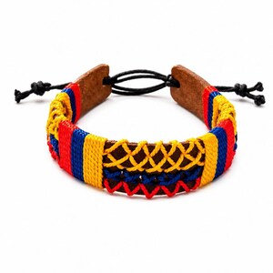 Handmade Colombian Leather Bracelet | Woven Tricolor Cord, Artisan Friendship Wristband