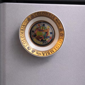 Handgefertigter kolumbianischer Teller Magnet | Folklore Wand-Dekoration