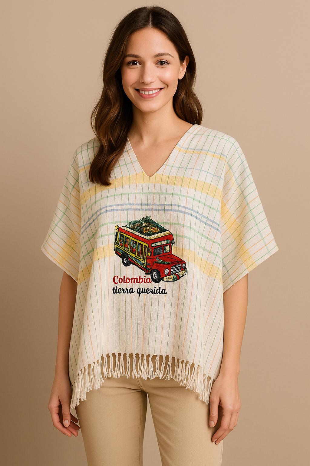 Handmade Colombian Poncho – Traditional Paisa Outfit – Adult Size