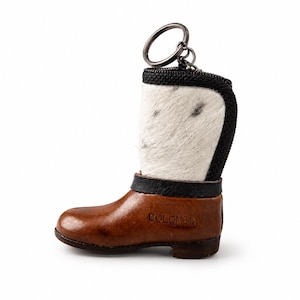Portachiavi in pelle fatto a mano a forma di stivale da sella – Regalo per appassionati di equitazione e rodeo