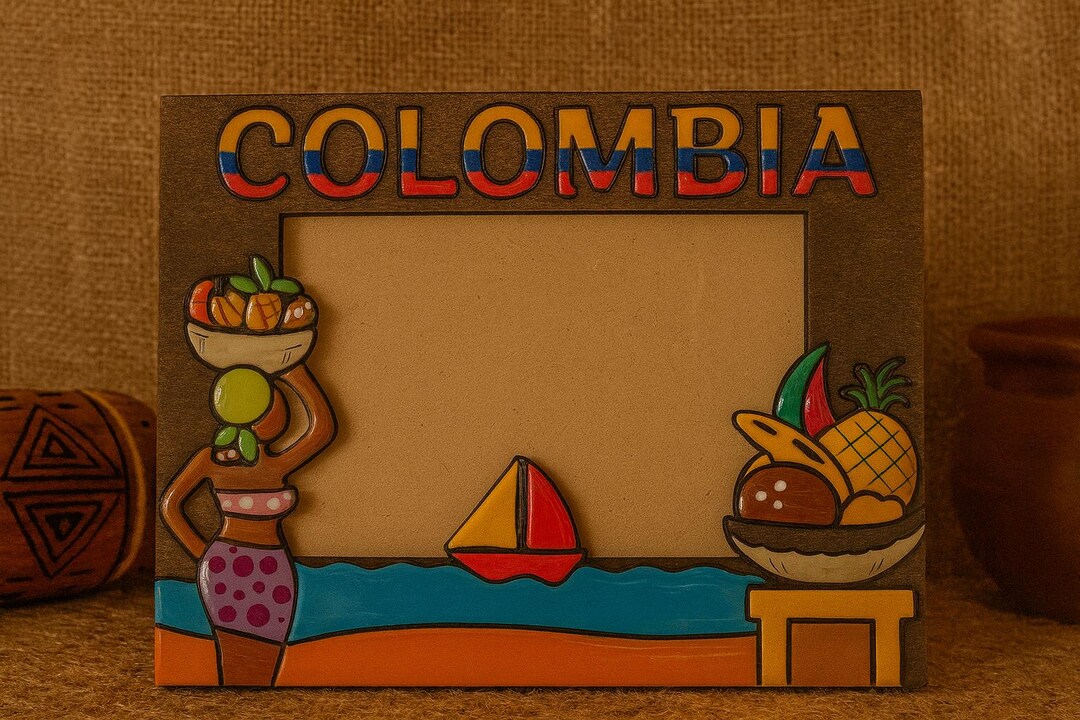 Colombian Handmade Photo Frame Wooden Folk Art Decor Colombia Souvenir ...