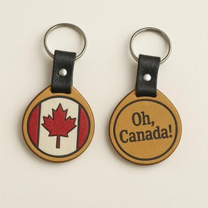 Handmade Leather "Oh Canada" Keychain – Proudly Canadian