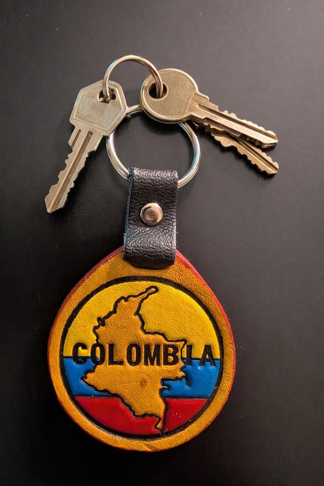 Colombia Map – Leather Keychain - Etsy