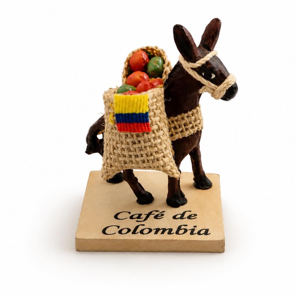Handmade Colombian Coffee Mule Figurine | Rustic Coffee Farm Decor