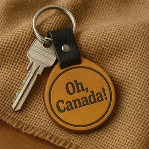 Handmade Leather "Oh Canada" Keychain – Proudly Canadian