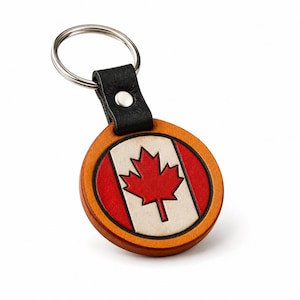 Handmade Leather "Oh Canada" Keychain – Proudly Canadian