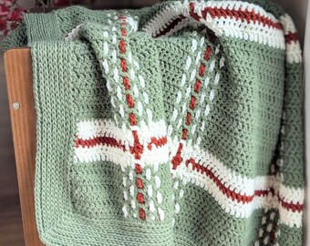 Plaid Crochet Baby Blanket Pattern | DIGITAL PDF DOWNLOAD | Tartan, Christmas, Gender Neutral, Fast, Easy, Step-by-Step Photos