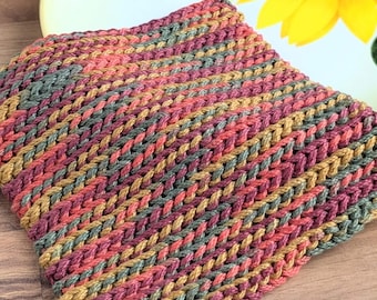 Slip Stitch Crochet Dishcloth Pattern | DIGITAL PDF DOWNLOAD | back loop slip stitch, knit-like crochet pattern, crochet that looks knit