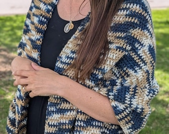 Poetry and Prose Crochet Prayer Shawl Pattern | DIGITAL PDF DOWNLOAD | Unisex, Charity, One-Row Repeat