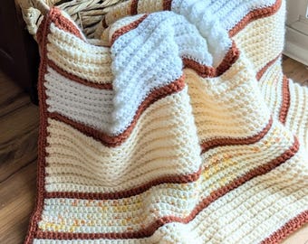 Single Crochet Back Loop Only Baby Blanket Pattern | DIGITAL PDF DOWNLOAD | crochet baby blanket pattern for beginners, gender neutral, easy