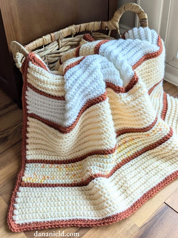 Single Crochet Back Loop Only Baby Blanket Pattern DIGITAL PDF