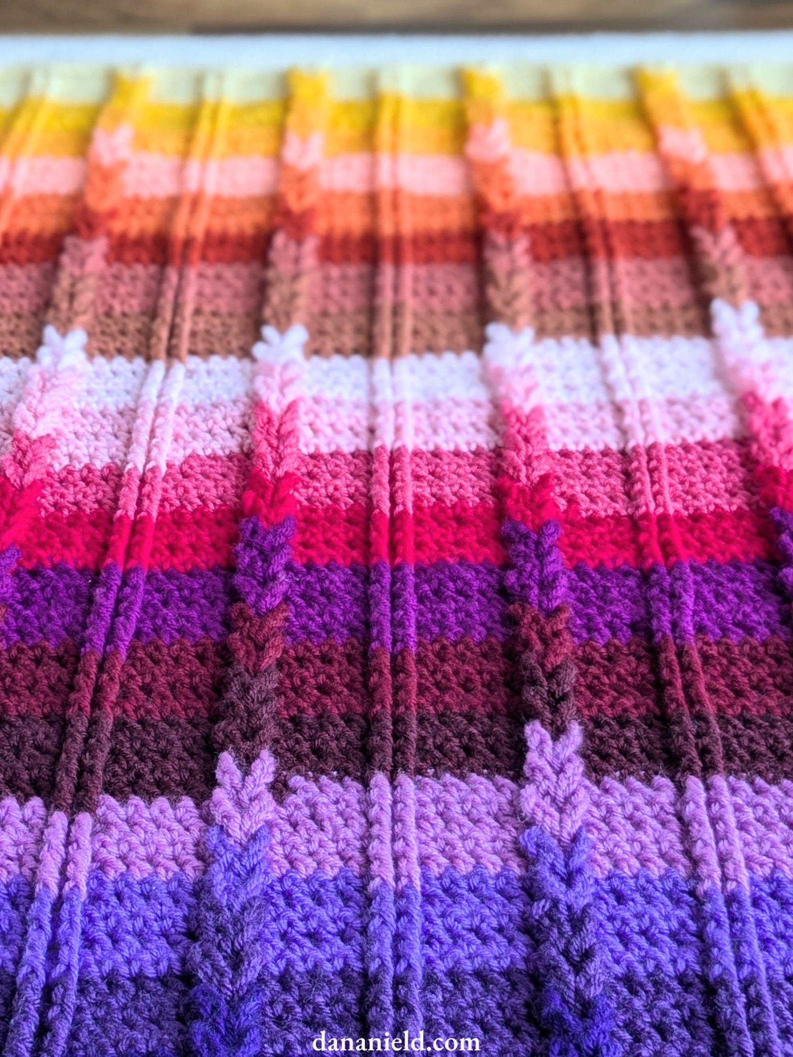 Jacob’s Colorful Cables Crochet Baby Blanket Pattern | DIGITAL PDF ...