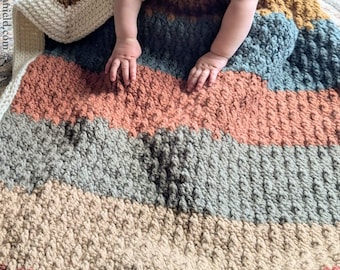 Jeremiah Crochet Baby Blanket Pattern | DIGITAL PDF DOWNLOAD | falling leaves stitch, bulky yarn baby blanket, quick, gender neutral