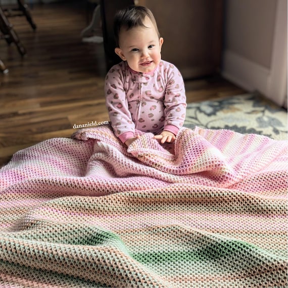 Honeycomb Crochet Temperature Baby Blanket Pattern | DIGITAL PDF DOWNLOAD | temperature blanket, crochet baby blanket, baby's first year