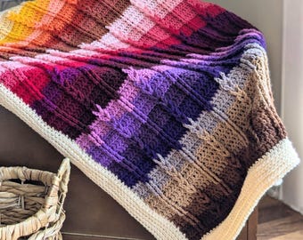Jacob’s Colorful Cables Crochet Baby Blanket Pattern | DIGITAL PDF DOWNLOAD | Jacob's Ladder Stitch, Crochet Cables, Colorful Baby Blanket