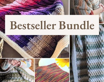 Bestseller Pattern Bundle | DIGITAL PDF DOWNLOAD | 3 crochet baby blanket patterns, unisex crochet shawl for charity, slip stitch dishcloth