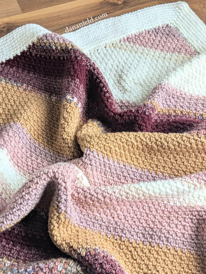 C2C Moss Stitch Crochet Baby Blanket Pattern | DIGITAL PDF DOWNLOAD ...