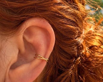 Gold ear cuff, delicate, filigree design, minimalist silver jewelry, gift idea