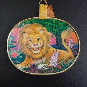 Vintage Lion hanging print K Chin artwork by Ecstasy Giftware image 1