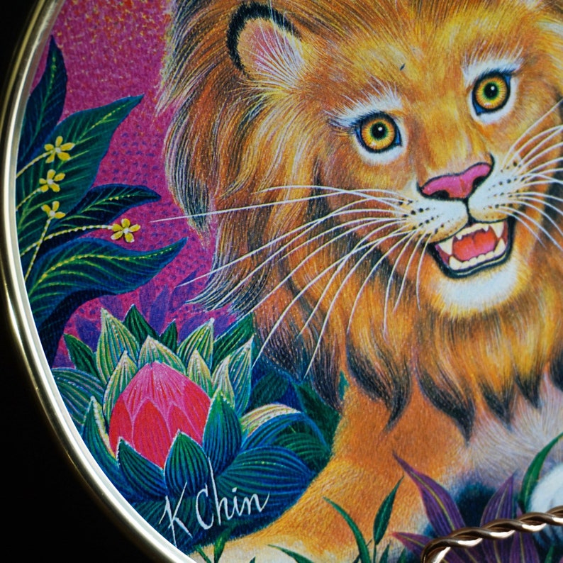 Vintage Lion hanging print K Chin artwork by Ecstasy Giftware image 3