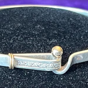 Sterling Silver and 14k Gold Bangle