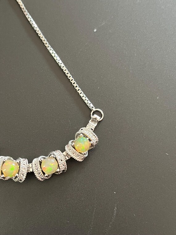 Adjustable Opal and Silver Bracelet - image 4