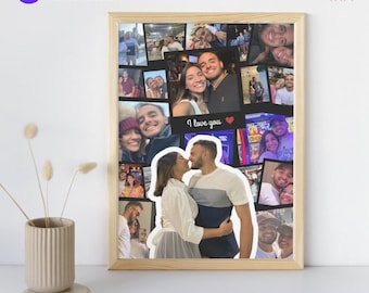 Personalized Photo Collage Template: Anniversary Keepsake (Canva Editable, Digital Download)